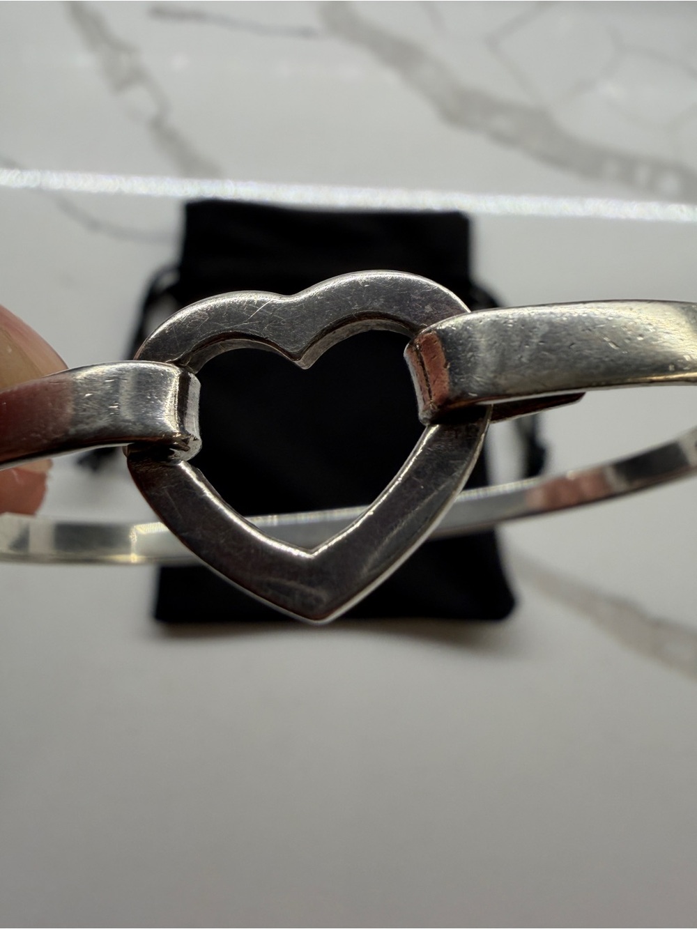 Tiffany & Co. Heart Link Hook Bangle Bracelet